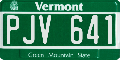 VT license plate PJV641