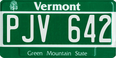 VT license plate PJV642
