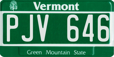 VT license plate PJV646