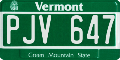 VT license plate PJV647