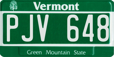 VT license plate PJV648