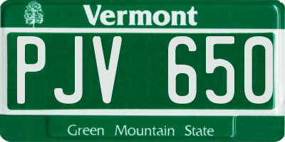 VT license plate PJV650