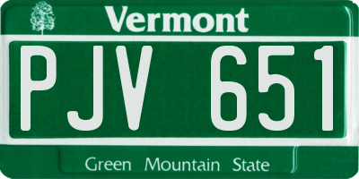 VT license plate PJV651