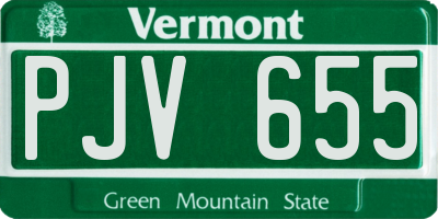 VT license plate PJV655