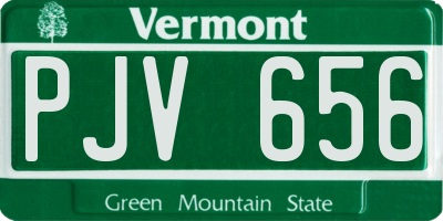 VT license plate PJV656