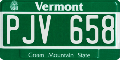 VT license plate PJV658