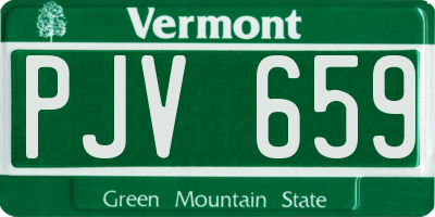 VT license plate PJV659