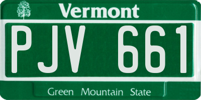 VT license plate PJV661