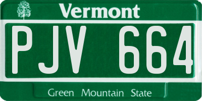 VT license plate PJV664