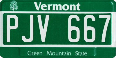 VT license plate PJV667