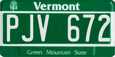 VT license plate PJV672
