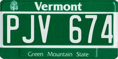 VT license plate PJV674