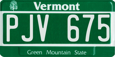 VT license plate PJV675