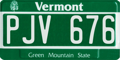 VT license plate PJV676