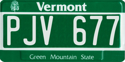 VT license plate PJV677