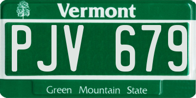 VT license plate PJV679