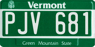 VT license plate PJV681