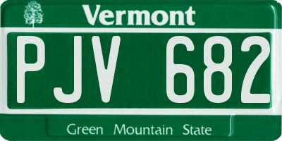 VT license plate PJV682