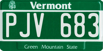 VT license plate PJV683