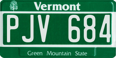 VT license plate PJV684