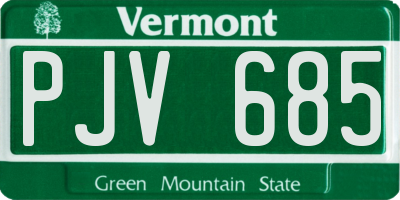 VT license plate PJV685