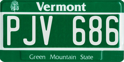 VT license plate PJV686