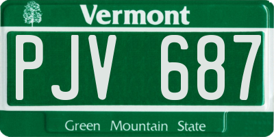 VT license plate PJV687