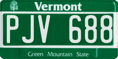 VT license plate PJV688