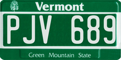 VT license plate PJV689