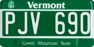 VT license plate PJV690