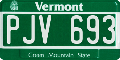 VT license plate PJV693