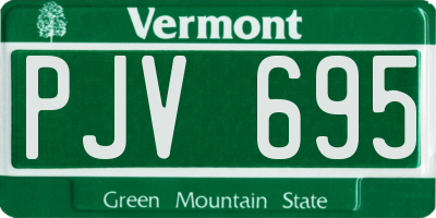 VT license plate PJV695