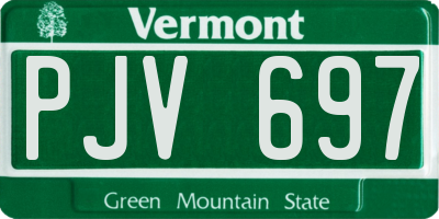 VT license plate PJV697