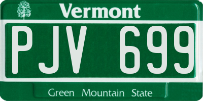 VT license plate PJV699