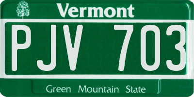 VT license plate PJV703