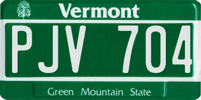 VT license plate PJV704