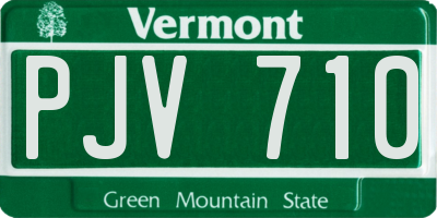 VT license plate PJV710