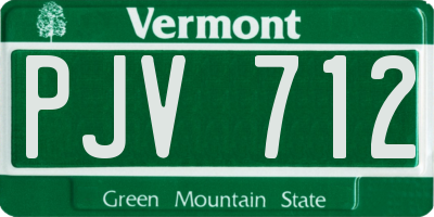 VT license plate PJV712