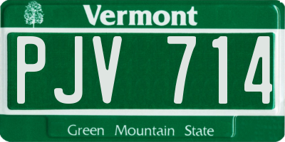 VT license plate PJV714