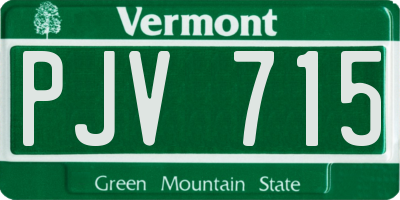 VT license plate PJV715