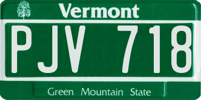 VT license plate PJV718