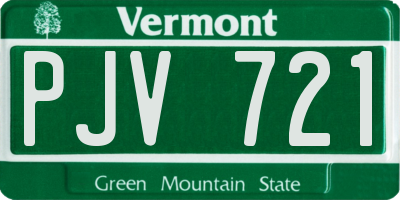 VT license plate PJV721