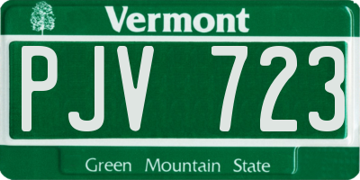 VT license plate PJV723