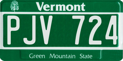 VT license plate PJV724
