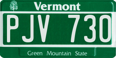 VT license plate PJV730