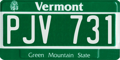 VT license plate PJV731