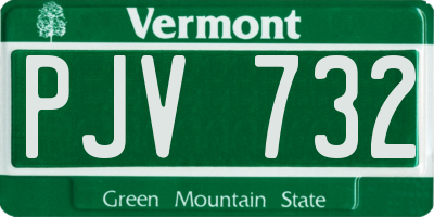 VT license plate PJV732