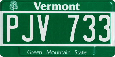 VT license plate PJV733