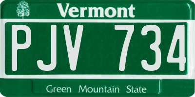 VT license plate PJV734
