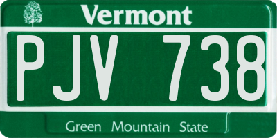 VT license plate PJV738